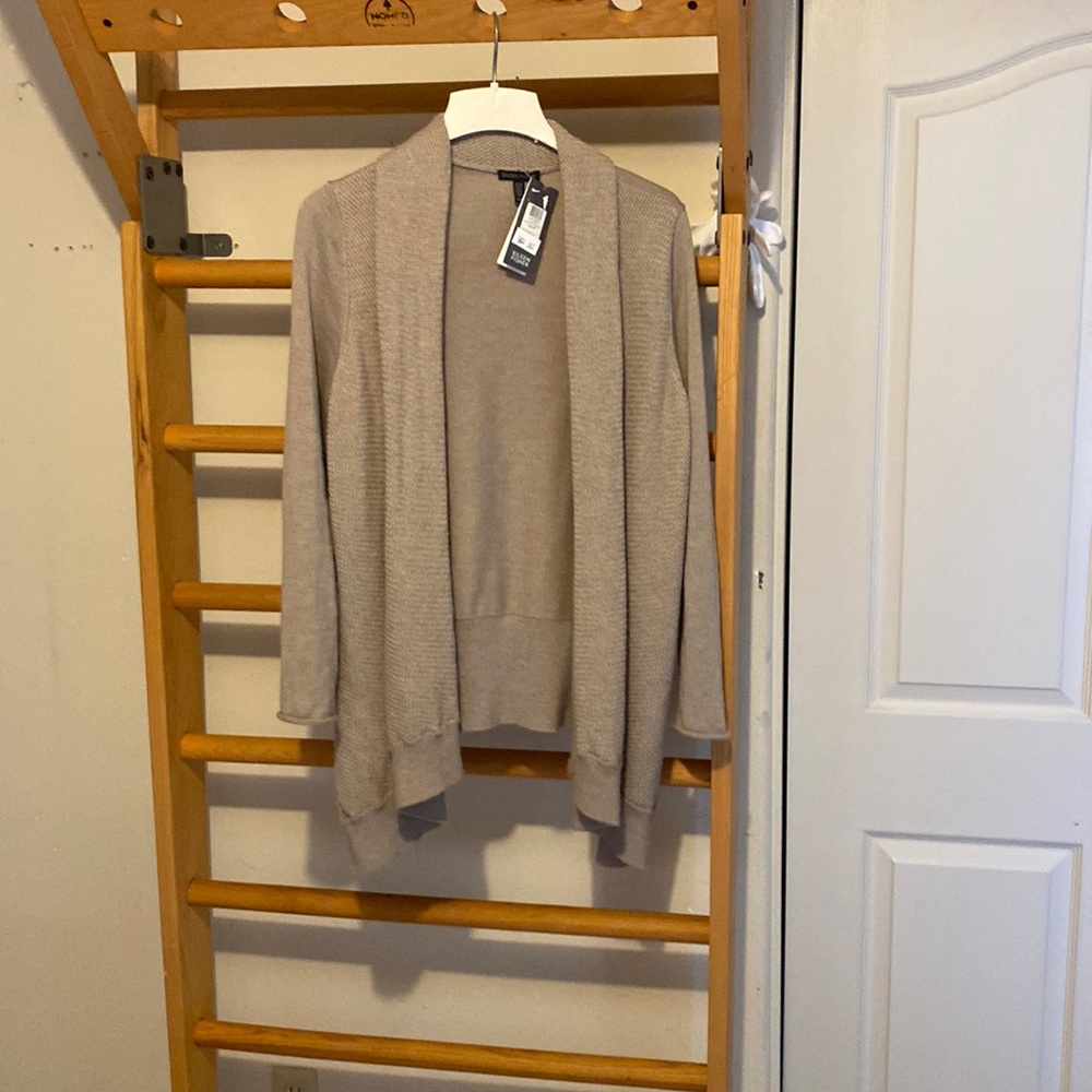Eileen Fisher tan basket weave cardigan with tags